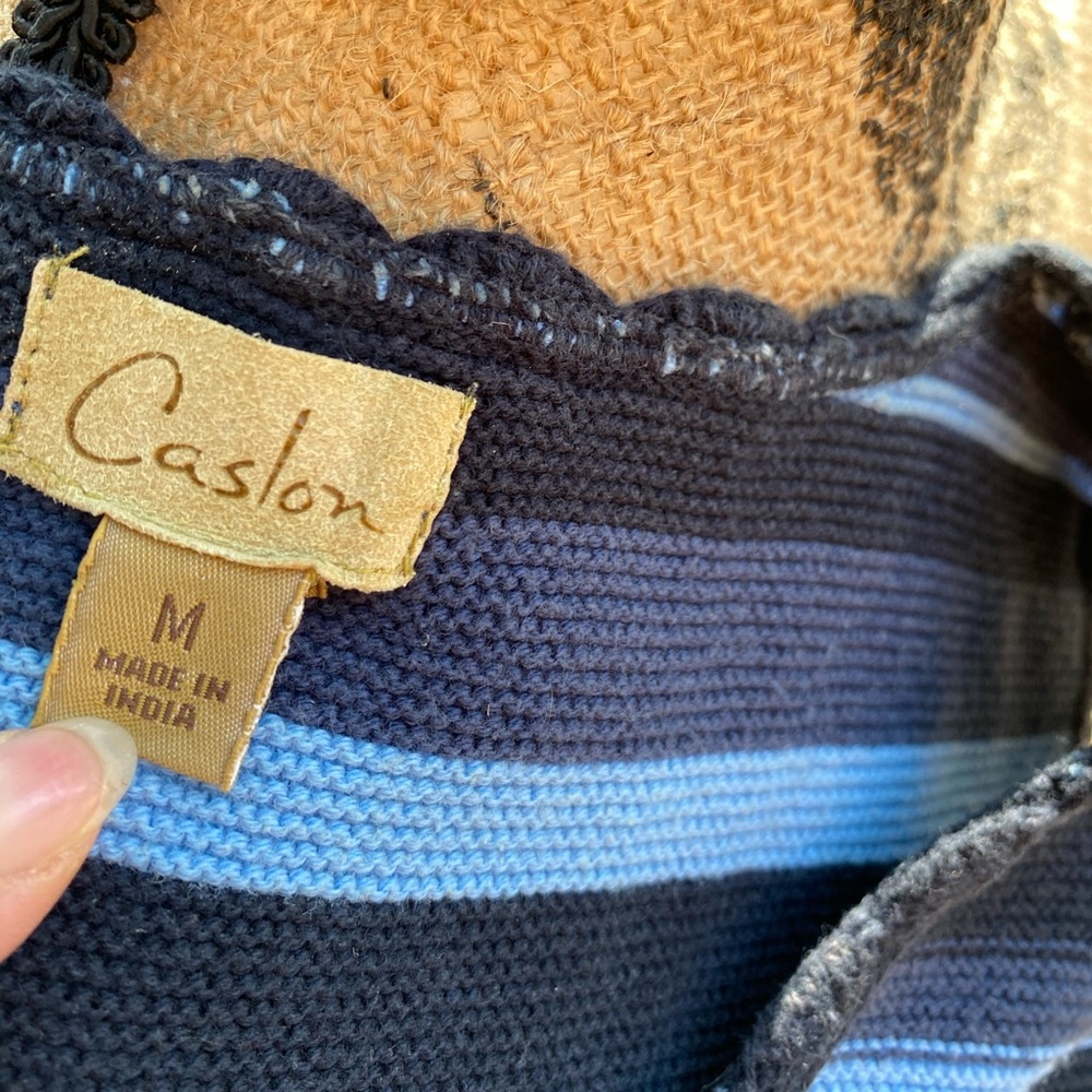 3/$30 Caslon 100% Cotton dark and light navy blue sz M - Picture 7 of 9
